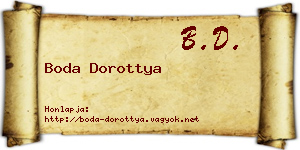 Boda Dorottya névjegykártya